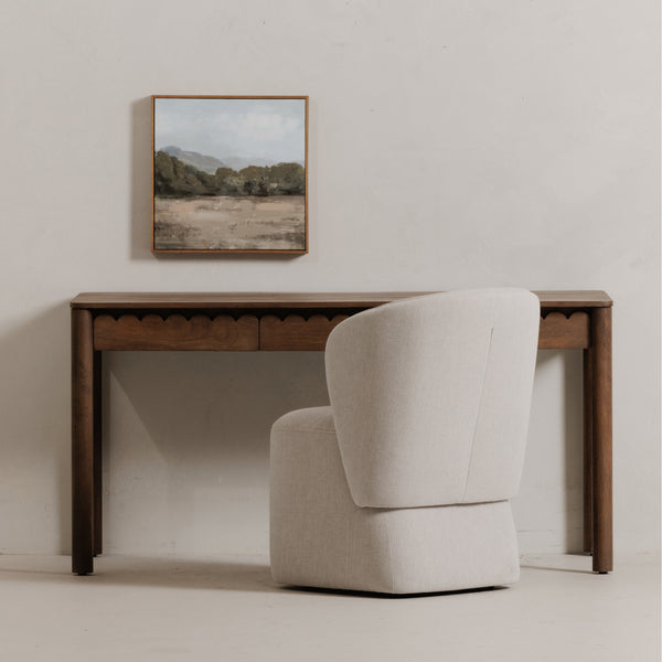 Moe's Wiley Desk with Scalloped Edges in Brown