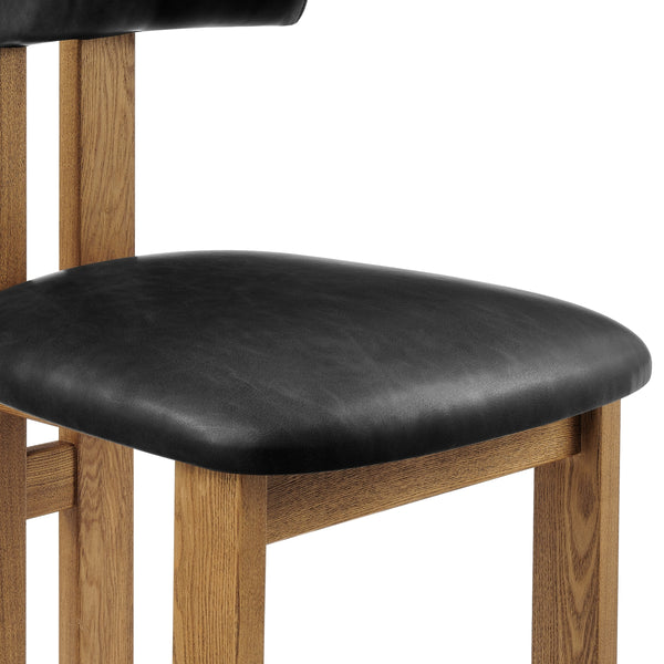 Hailey Faux Leather Dining Side Chair, Casa Black