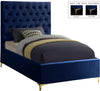 Robin Twin Bed In Navy Velvet