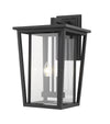 Seoul 2 Light Outdoor Wall Sconce in Black Finish