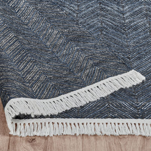 Indoor/Outdoor Augusta Rug Navy 5'x8' - Handwoven Herringbone