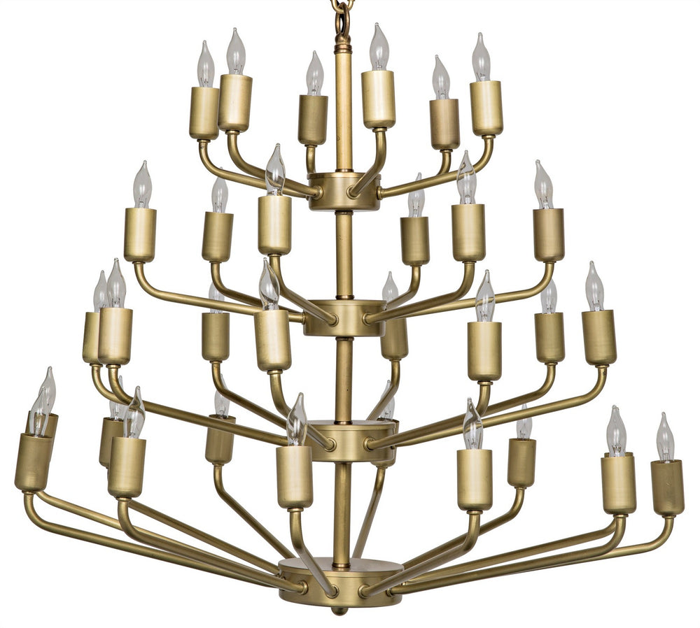 Montoro Chandelier, Antique Brass