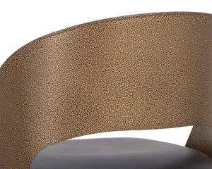 DEZIRAE BARSTOOL - ANTIQUE BRASS - CHARCOAL BLACK LEATHER