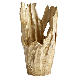 Pyroclastic 18in dia Vase in Gold