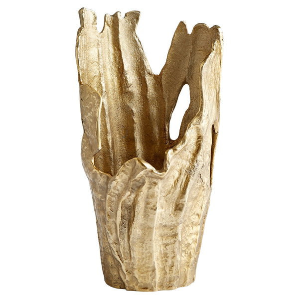 Pyroclastic 18in dia Vase in Gold