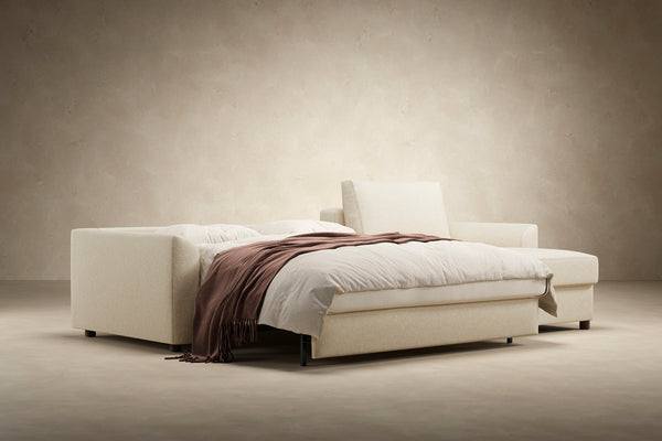 NEAH SOFA BED, CURVED W/LOUNGER, 63"X77"