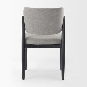 Cline  20.9L x 23.0W x 31.9H Gray Fabric W/Black Wood Dining Chair