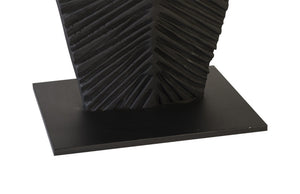  Carved Leaf on Stand, Burnt, Small