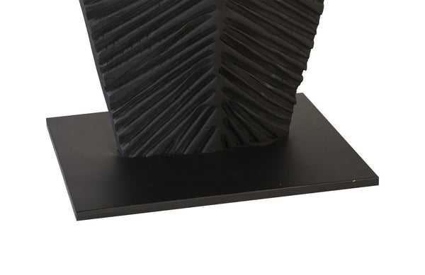  Carved Leaf on Stand, Burnt, Small