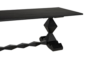 Madeira Dining Table, Hand Rubbed Black