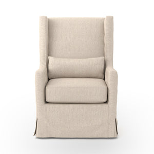 Swivel Wing Chair In Jette Linen
