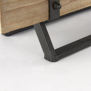 Benk Wood and Black Metal Five Cup Candle Holder