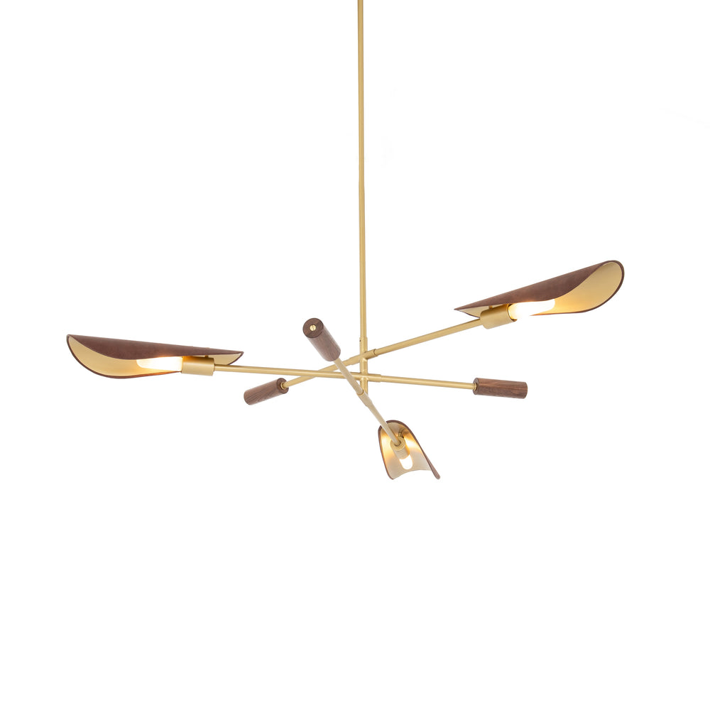 Astrid Chandelier In Dark Brown Leather