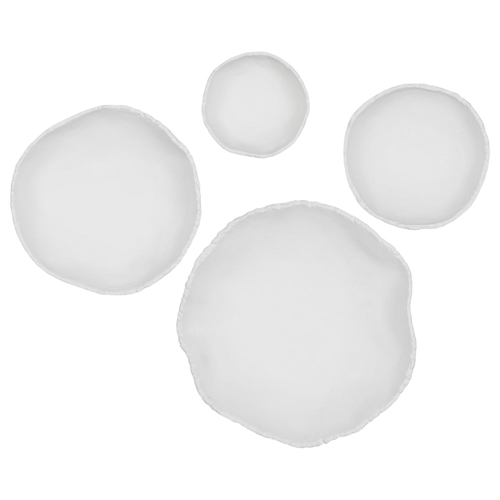 Lucky Coins White Metal Wall Bowls, S/4