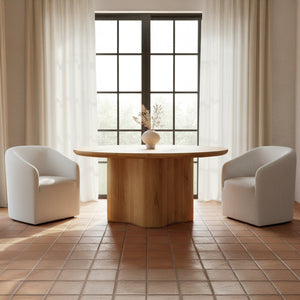 Sandy Rolling Dining Chair Off White