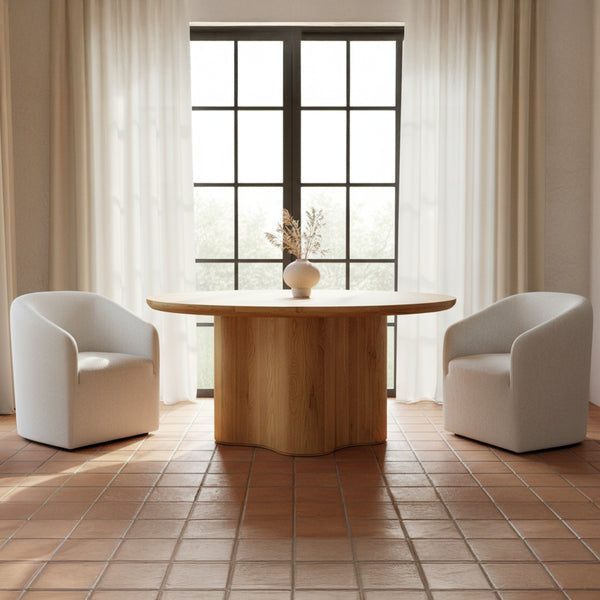 Sandy Rolling Dining Chair Off White