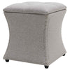 Amelia Fabric Nailhead Tufted Storage Ottoman In Cardiff Gray