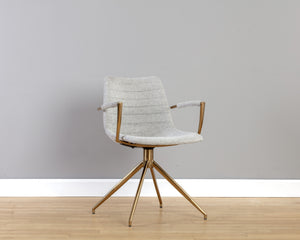 Andres Swivel Dining Armchair - Belfast Heather Grey