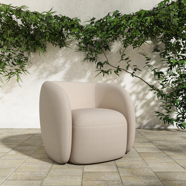 Moe's Rae Outdoor Accent Chair in Beige Check