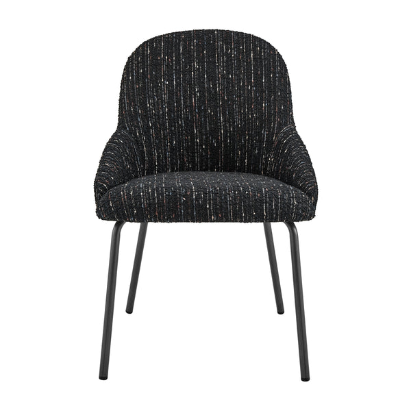 Katrisa KD Boucle Dining Side Chair, Zenith Black