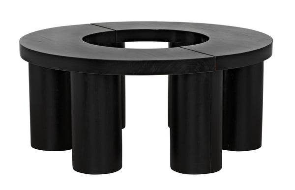Pluto Mahogany Coffee Table in Hand-Rubbed Black
