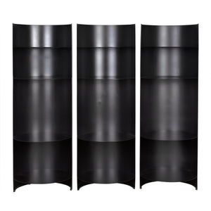 Fassbender Industrial Steel Bookcase Trio in Matte Black