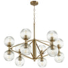 Helios Chandelier in Aged Brass