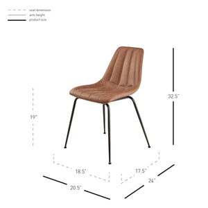 Robert KD PU Dining Side Chair, Umber Brown