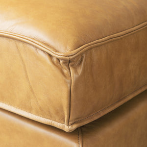 D'Arcy 111"L x 70"D x 33"H Tan Leather Left Chaise Sectional