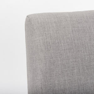 Palisades Grey Fabric Wrap Brown Wooden Frame Dining Chair
