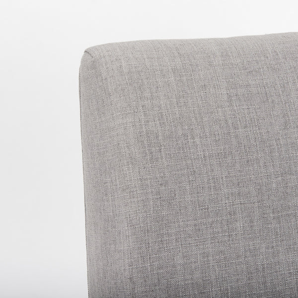 Palisades Grey Fabric Wrap Brown Wooden Frame Dining Chair