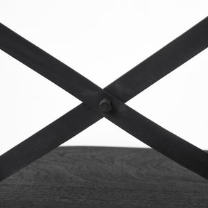 Etienne 26.25" Seat Height Black Wood Seat Black Metal Base Stool