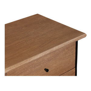 Rene Nightstand in Brown with Iron Legs