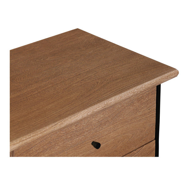 Rene Nightstand in Brown with Iron Legs