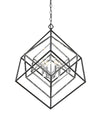 Euclid 4 Light Chandelier in Chrome + Matte Black Finish