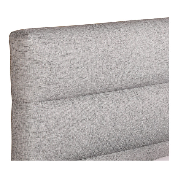 Takio King Bed in Light Grey Upholstery