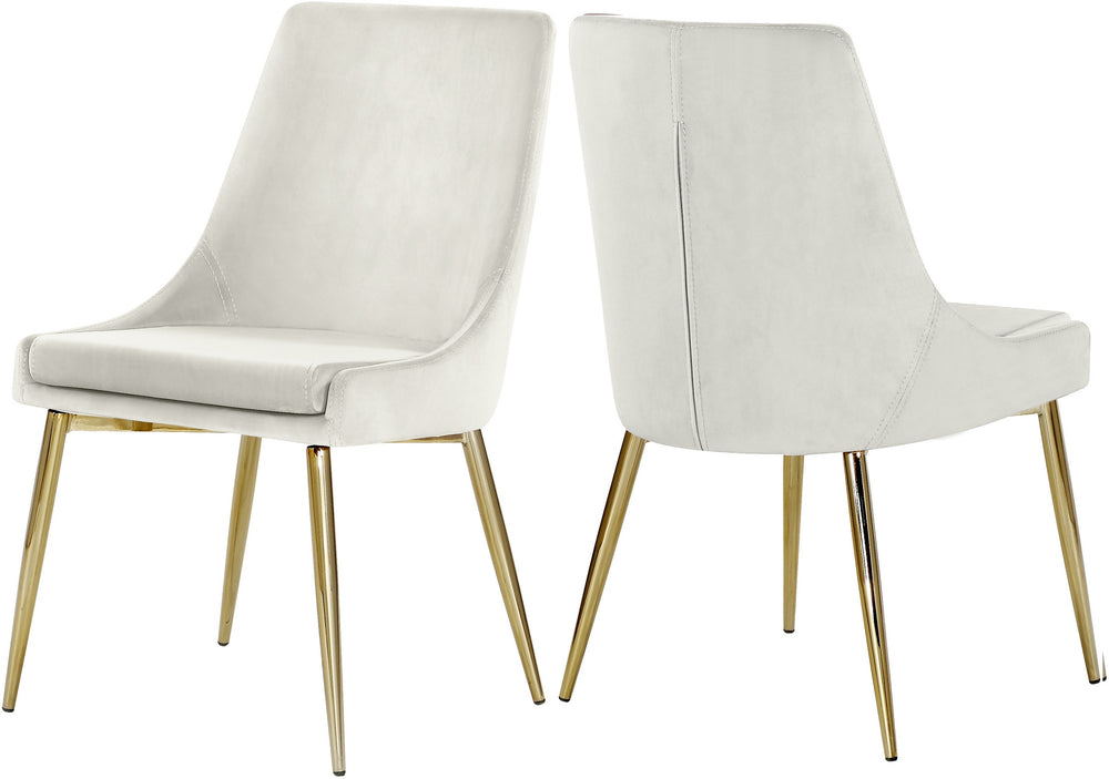 Lynette Dining Chair In Cream Velvet