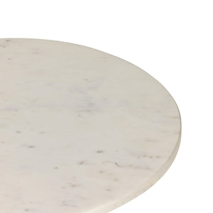 Neda End Table - Polished White Marble