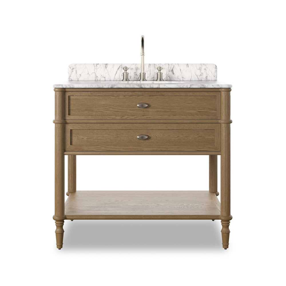 Toulouse Single Vanity - Washed Blonde Oak Veneer