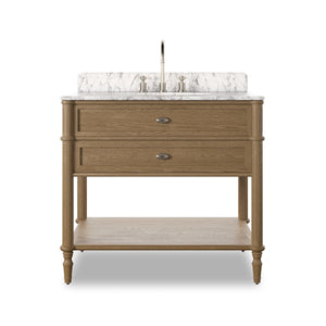 Toulouse Single Vanity - Washed Blonde Oak Veneer