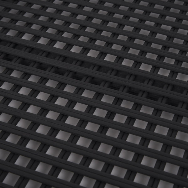 Thea Matte Black Wicker Trays (Set of 2)