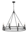 Dennison 8 Light Chandelier in Matte Black Finish