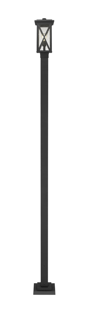 Brookside 1 Light Outdoor Post Mounted Fixture in Black Finish