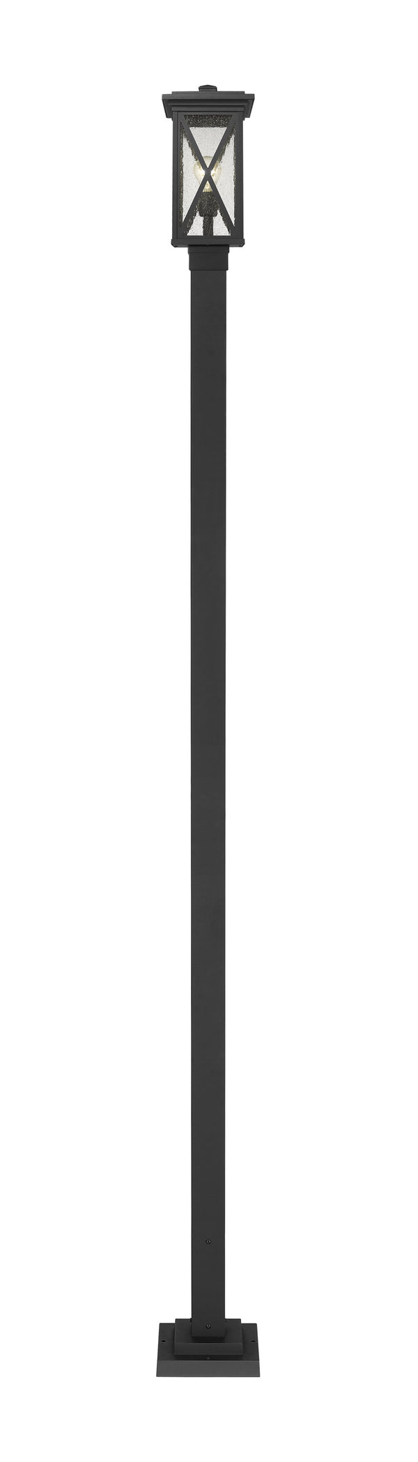 Brookside 1 Light Outdoor Post Mounted Fixture in Black Finish
