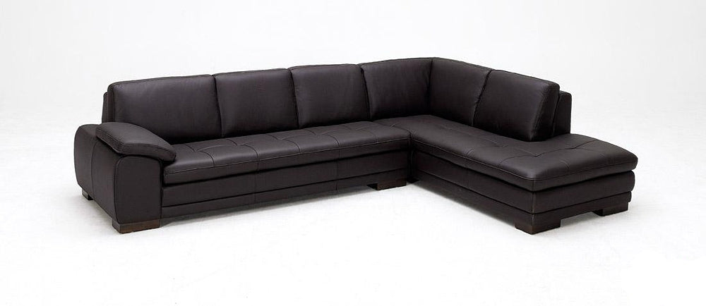 Manzano Leather Sectional Brown - Right Chaise