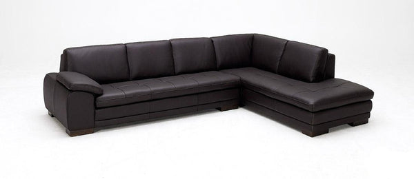 Manzano Leather Sectional Brown - Right Chaise
