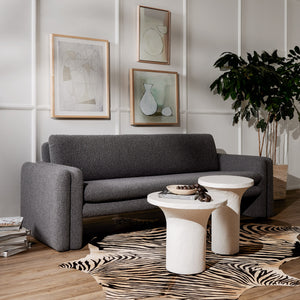 Parra Low End Table In Plaster Molded Concrete