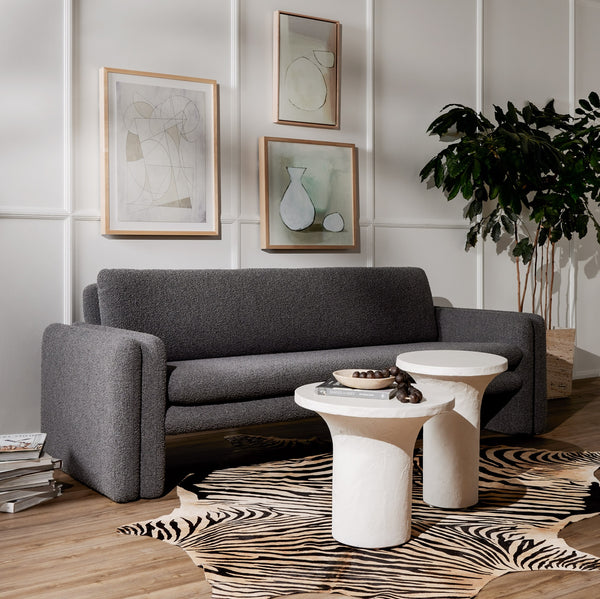 Parra Low End Table In Plaster Molded Concrete