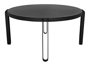 Marcellus Dining Table, 63", Black Metal