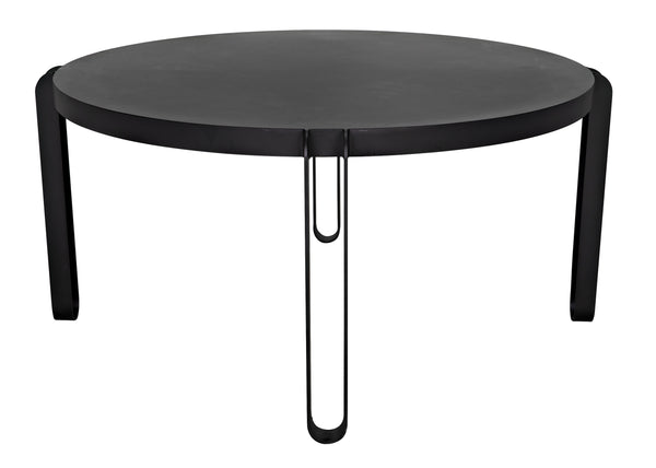 Marcellus Dining Table, 63", Black Metal